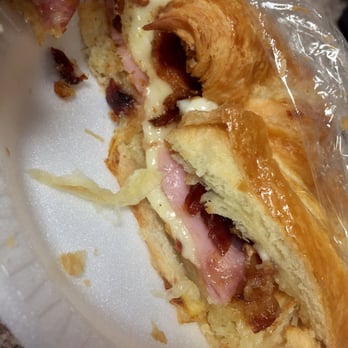 Sam's Donuts - Bacon, ham & cheese on a warm, flaky croissant. $4. - Donuts Near Me - Bellflower, California Sam's Donuts - Bacon, ham & cheese on a warm, flaky croissant. $4. - Donuts Near Me - Bellflower, California