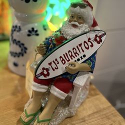 TJ’s Burritos & Coffee - How cute is this beach Santa?!