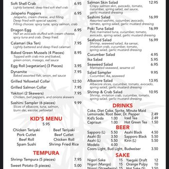 Sugoi Sushi - Menu - Sushi Bars Near Me - Yucaipa, California