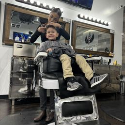 Liam getting his Haircut