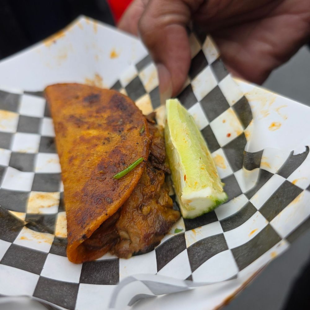 Delicious taco from the food truck.