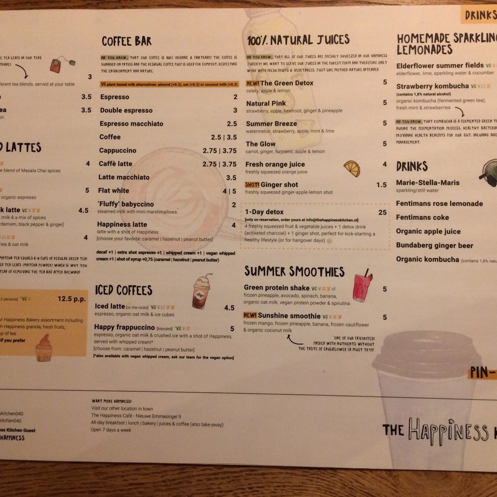 The Happiness Cafe - Menu - Cafes Near Me - Eindhoven, New Brunswick