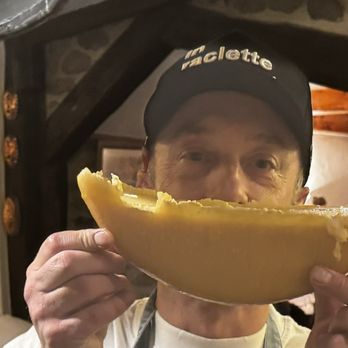 Le Caveau - Look at this smile!  That's Alex! We had a great time with Alex, didn't realize until we left he is the owner! - Swiss Food Near Me - Verbier, VS