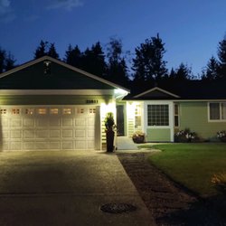 New Image Painting & Remodeling - This is at night so you can see how nice the new lights they put up look on our newly painted house