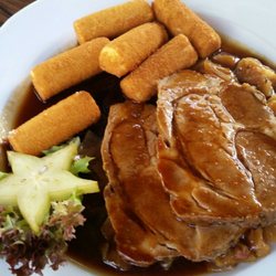 Haus Der Gebirgsjager - Traditional Bavarian pork meal.