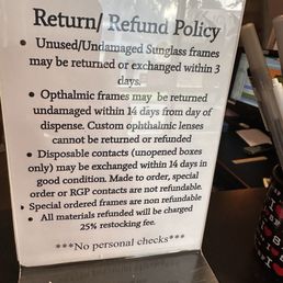 25% restocking fee not 35%