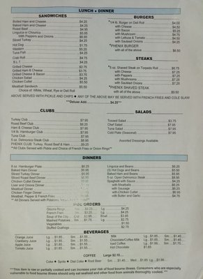 Menu photo 5 Phenix Square Restaurant West Warwick, RI