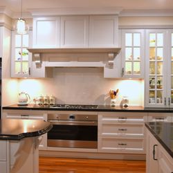 Creative Design Kitchens - French Provincial Hand Painted Kitchen with Black Stone Benchtops by Creative Design Kitchens