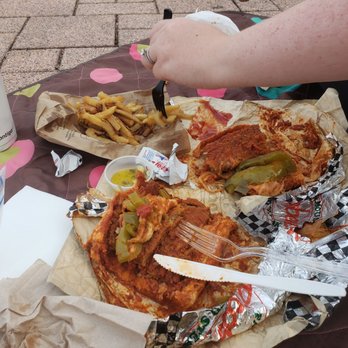 Ricobene's - King size breaded steak sandwich with peppers and melted cheese and fries - Italian Near Me - Chicago, Illinois Ricobene's - King size breaded steak sandwich with peppers and melted cheese and fries - Italian Near Me - Chicago, Illinois
