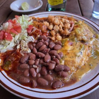 Palacio Cafe - Chile rellenos with red and green chile sauce - Sandwiches Near Me - Santa Fe, New Mexico