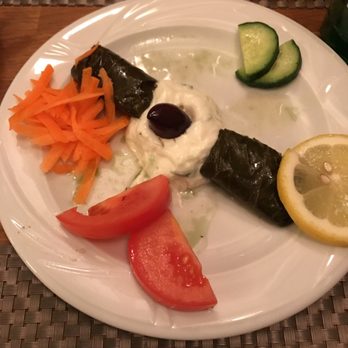 Taverna Hellas - Stuffed grape (wine) leaves. Very good! - Greek Near Me - Vejle, 82 Taverna Hellas - Stuffed grape (wine) leaves. Very good! - Greek Near Me - Vejle, 82
