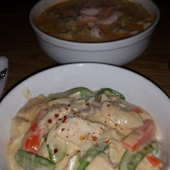 The Noodle House - Spicy chicken coconut curry with spinach noodles and shrimp wonton coconut soup (special) - Asian Fusion Near Me - El Sobrante, California The Noodle House - Spicy chicken coconut curry with spinach noodles and shrimp wonton coconut soup (special) - Asian Fusion Near Me - El Sobrante, California