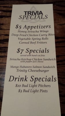 Menu photo 5 The Trinity Bar & Restaurant New Haven, CT