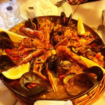 Bosque Palermo - Seafood Paella. Shrimp, langoustine, scallops, clams, and mussels. 10 euro each for paella for 4. A ton of food - Spanish Near Me - Barcelona, B Bosque Palermo - Seafood Paella. Shrimp, langoustine, scallops, clams, and mussels. 10 euro each for paella for 4. A ton of food - Spanish Near Me - Barcelona, B