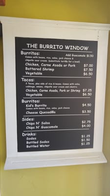 Menu photo 7 The Burrito Window Kings Beach, CA