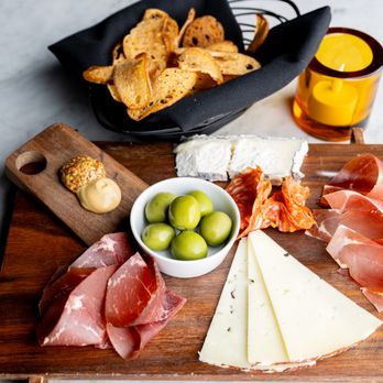 The Edmon - Charcuterie board with homemade bread crisps - Cocktail Bars Near Me - Los Angeles, California