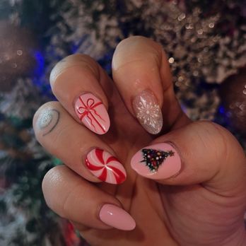 Rex Nails - Gel-X Christmas nails - Nail Salons Near Me - Long Beach, California