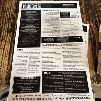 Broderick - Menu - Burgers Near Me - Walnut Creek, California