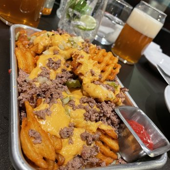 Emmy Squared Pizza - Navy Yard - Chopped Cheese Waffle Fries - Pizza Near Me - Washington, DC, District of Columbia Emmy Squared Pizza - Navy Yard - Chopped Cheese Waffle Fries - Pizza Near Me - Washington, DC, District of Columbia