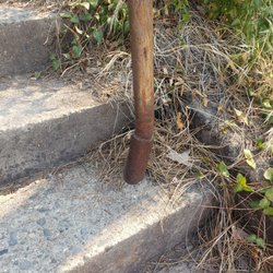 Holiday Harbor - Shasta Lake House Boat Rentals & Marina - Rusted broken railing to get to the dock