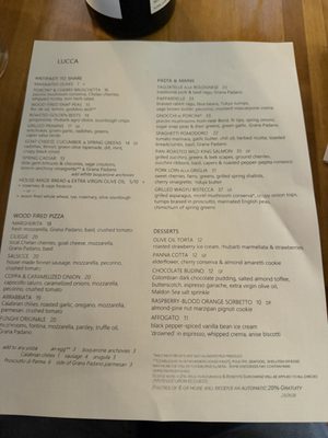 Menu photo 1 Lucca Portland, OR