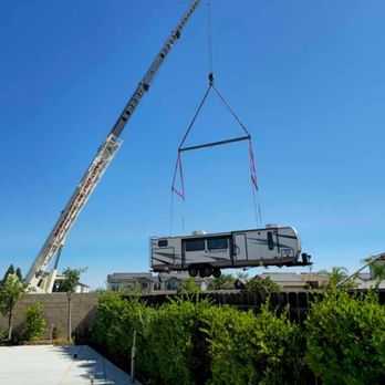 Jameson Hydro Crane Services - Prior to coming over the cement wall..... - Crane Services Near Me - Visalia, California