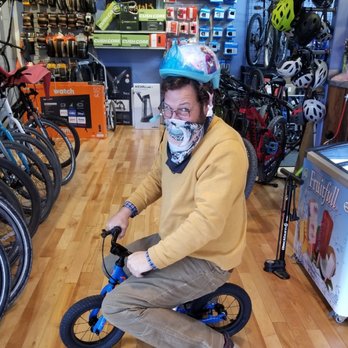 Local Motion Cyclery - Matt on his daughters balance bike! - Bike Repair/Maintenance Near Me - Johnson City, Tennessee Local Motion Cyclery - Matt on his daughters balance bike! - Bike Repair/Maintenance Near Me - Johnson City, Tennessee