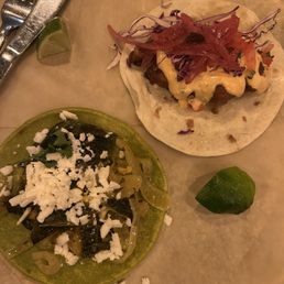 Fish taco, Rajas Poblanas Taco Fish taco, Rajas Poblanas Taco