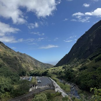 Iao Valley State Monument - Looking down from up top to the parking lot - Parks Near Me - Wailuku, Hawaii Iao Valley State Monument - Looking down from up top to the parking lot - Parks Near Me - Wailuku, Hawaii