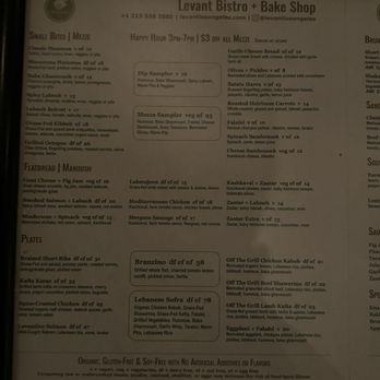 Levant Bistro - Menu - Gluten-Free Near Me - Los Angeles, California Levant Bistro - Menu - Gluten-Free Near Me - Los Angeles, California