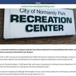 City of Normandy Park - Summary of what's going on with Normandy Park City Council !
