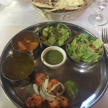 All India Cafe - Fish Tikka Lunch with Salmon and substituted my rice for extra salad. - Indian Near Me - Pasadena, California