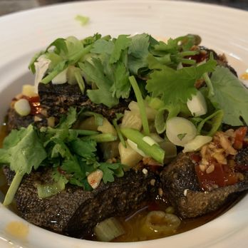 Flower Brook Mifen House - "Stinky Tofu" crispy fried fermented tofu in dipping sauce. - Chinese Near Me - Flushing, New York
