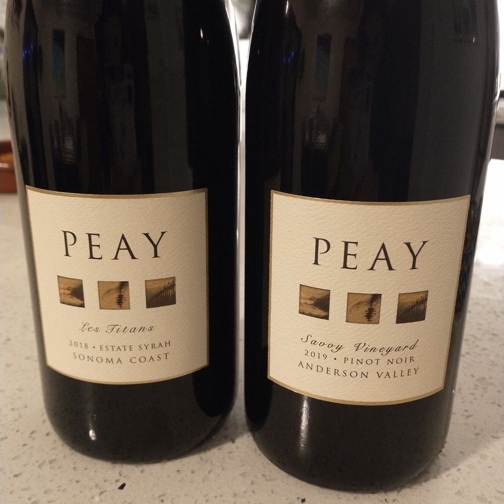 Peay Vineyards - Left: 2018 Les Titans Right: 2019 Savoy Pinot Noir - Wineries Near Me - Cloverdale, California Peay Vineyards - Left: 2018 Les Titans Right: 2019 Savoy Pinot Noir - Wineries Near Me - Cloverdale, California