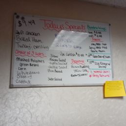 Specials for the day.