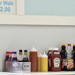 Seaview Pier - The condiment counter.