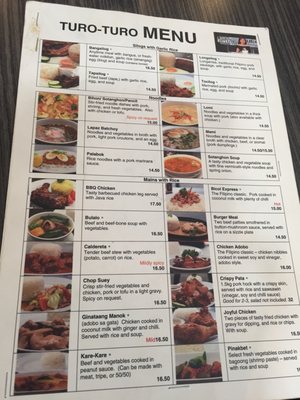 Menu photo 1 Turo Turo Auckland, AUK