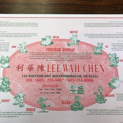 Lee Wah Chen Restaurant - The placemats are entertaining.