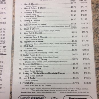 Mancino's Pizza And Grinders - Here's the sandwich menu. Lots of options. Adding marinara and pepperoncinis to the #7 makes it EXTRA delicious! - Pizza Near Me - Boise, Idaho