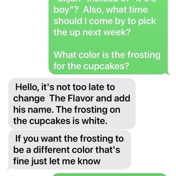 Bake My Day - The owner said she didn't receive a request to change. My shower was 1/7/23. - Cupcakes Near Me - Rancho Cucamonga, California Bake My Day - The owner said she didn't receive a request to change. My shower was 1/7/23. - Cupcakes Near Me - Rancho Cucamonga, California