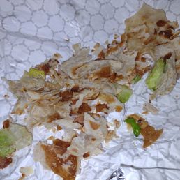 Super hard pieces of the wrap that feel off.