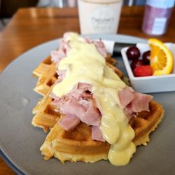 Fletcher's Ice Cream & Cafe - Ham & Swiss Belgian Waffle