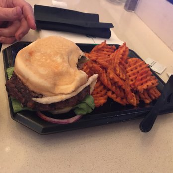 Black Fig Coffee & Bistro - Burger and sweet potato fries. - Cafes Near Me - Scottsdale, Arizona Black Fig Coffee & Bistro - Burger and sweet potato fries. - Cafes Near Me - Scottsdale, Arizona