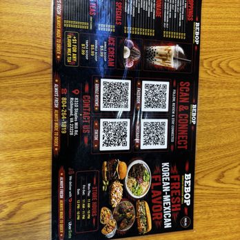Bebop - Menu - Korean Near Me - Richmond, Virginia