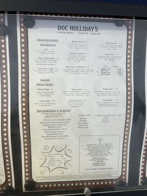 Menu photo 4 Doc Holliday's San Diego, CA