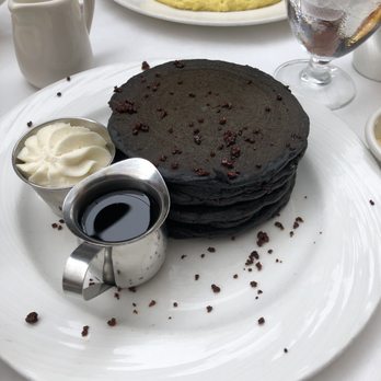 Gertrude's - Charcoal chocolate pancakes - New American Near Me - Baltimore, Maryland