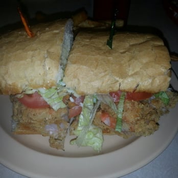 The Barn - Fried shrimp poboy, was really good! - Salad Near Me - Columbia, Louisiana