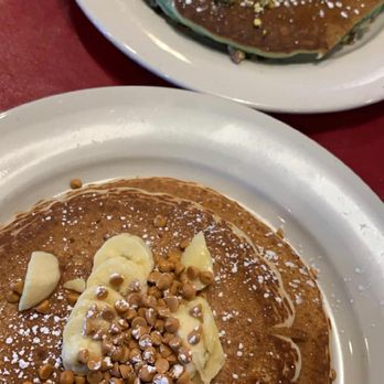 Maureen's Kitchen - pistachio and banana butterscotch pancakes. - Breakfast & Brunch Near Me - Smithtown, New York Maureen's Kitchen - pistachio and banana butterscotch pancakes. - Breakfast & Brunch Near Me - Smithtown, New York