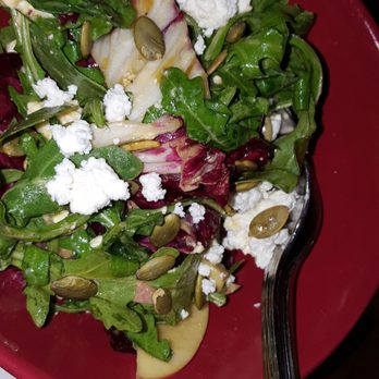 Charcoal Venice - Arugula and radicchio salad with apples, feta cheese, pumpkin seeds and pumpkin vinaigrette. - New American Near Me - Venice, California Charcoal Venice - Arugula and radicchio salad with apples, feta cheese, pumpkin seeds and pumpkin vinaigrette. - New American Near Me - Venice, California