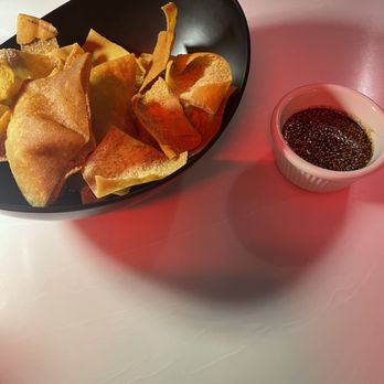 Bei Restaurant - Pita chips and a thyme/oil/sesame dip - Lebanese Near Me - Costa Mesa, California Bei Restaurant - Pita chips and a thyme/oil/sesame dip - Lebanese Near Me - Costa Mesa, California